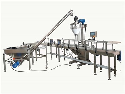 Ligne de remplissage de pots pour poudre